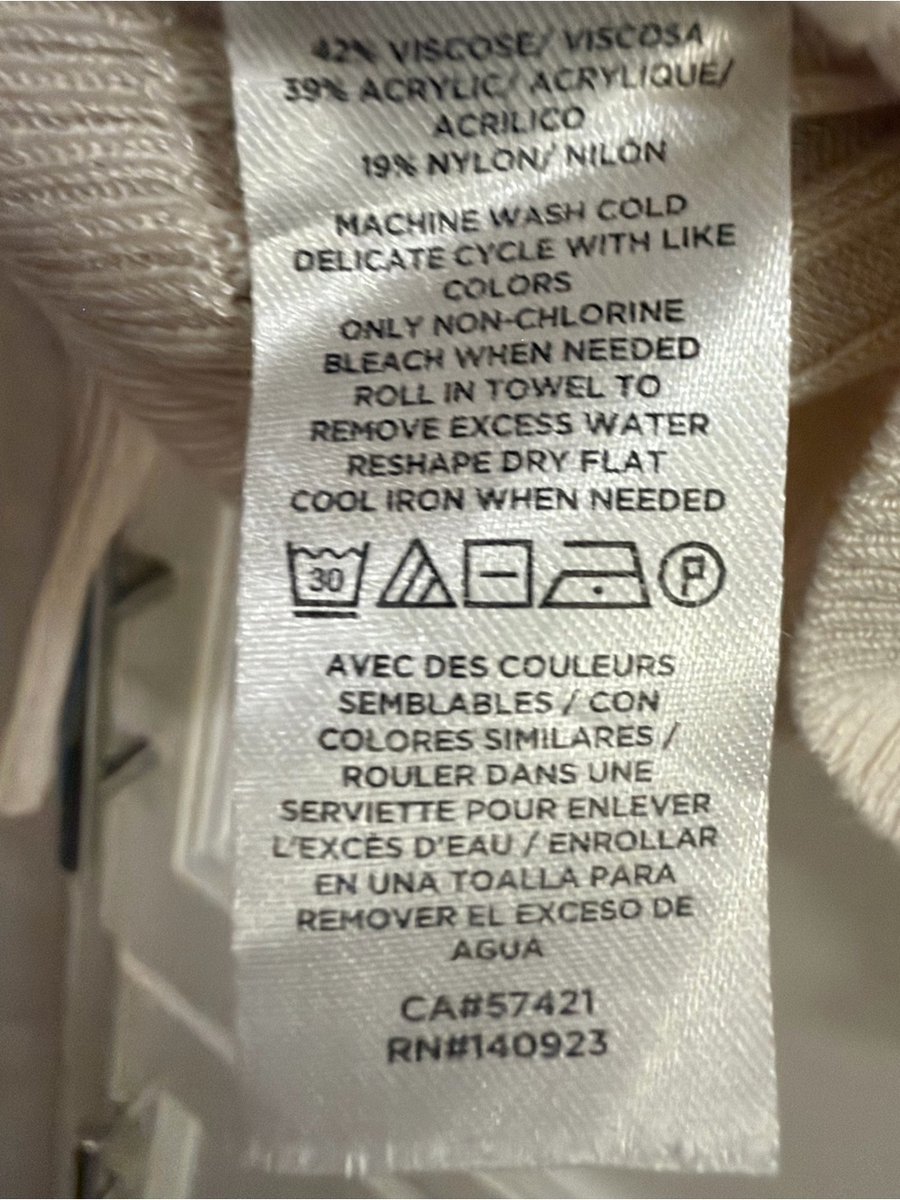 LOFT Cream Ribbed V-Neck Button Front Cardigan - Picture 6 of 6